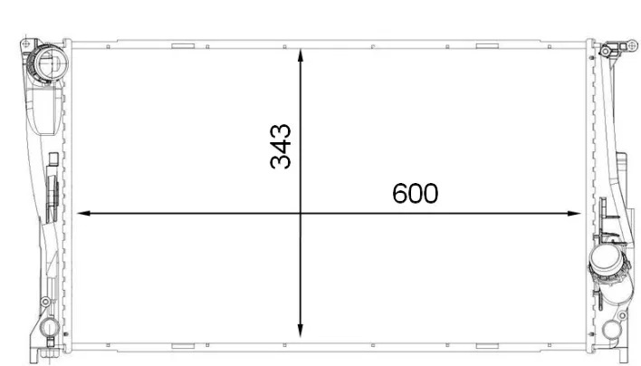 CR 1923 000P – CLEVITE 77 Radiator, OE Replacement Glass Fiber-Reinforced Polyamide Tank/ Aluminum Core With Brazed C...